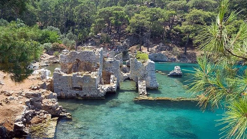 Ancient Ruins by the Turquoise Sea